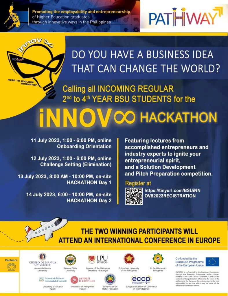 Calling all INCOMING REGULAR 2nd to 4th YEAR BSU STUDENTS for the iNNOV∞ Hackathon
