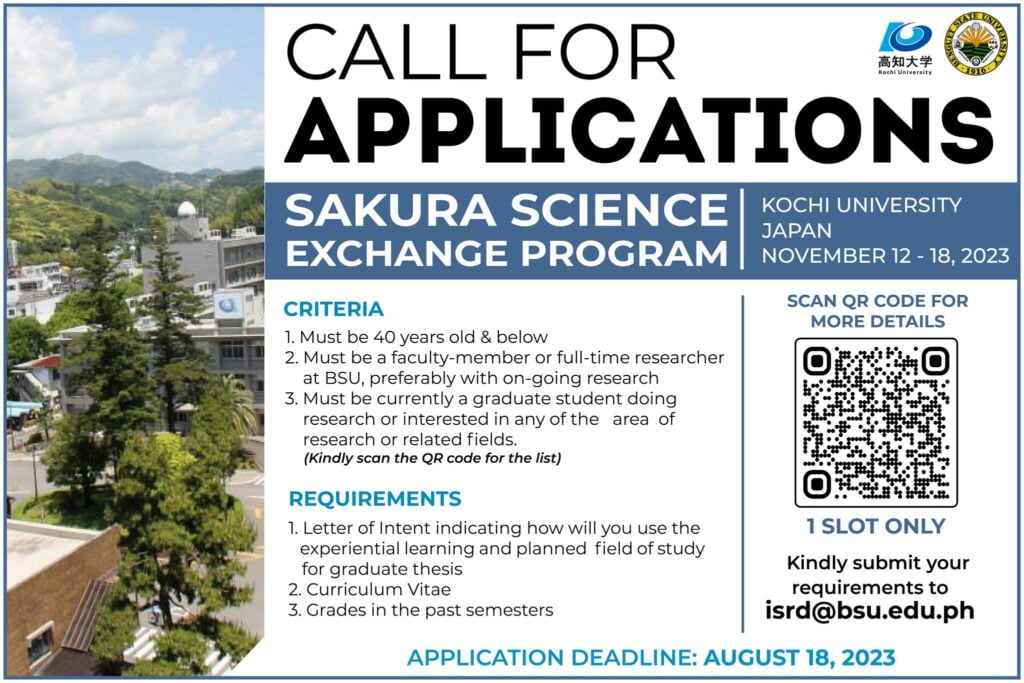News and Events 230 CALL FOR APPLICATIONS | Sakura Science Exchange Program