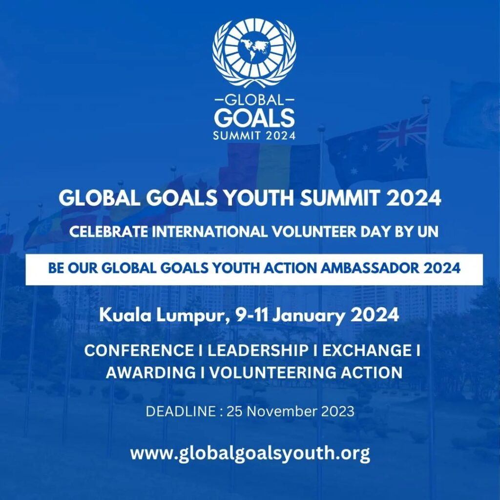 Global Goals Youth Summit 2024: Scholarships Available for Global Action Ambassadors!