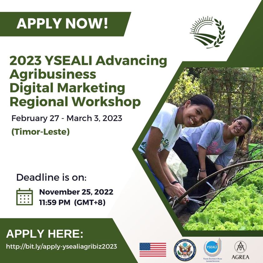News and Events 341 CALL FOR APPLICATIONS | YSEALI Advancing Agribusiness Digital Marketing Regional Workshop