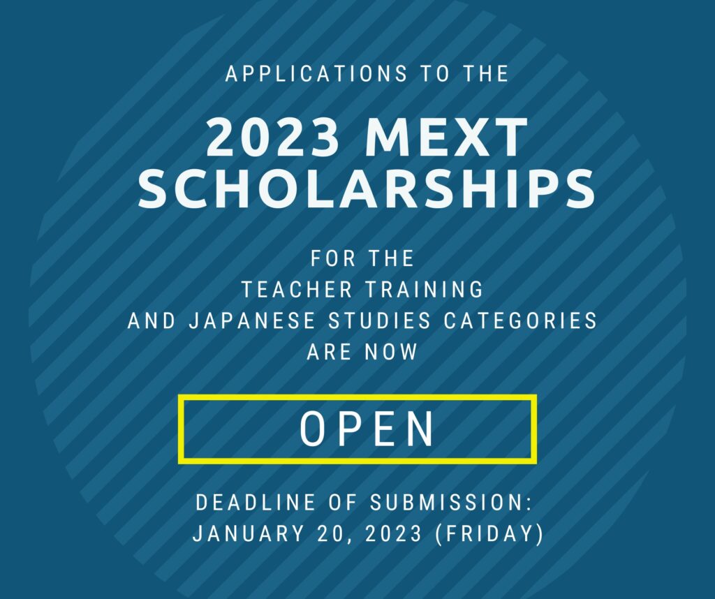 News and Events 336 APPLICATIONS TO THE 2023 MEXT SCHOLARSHIPS