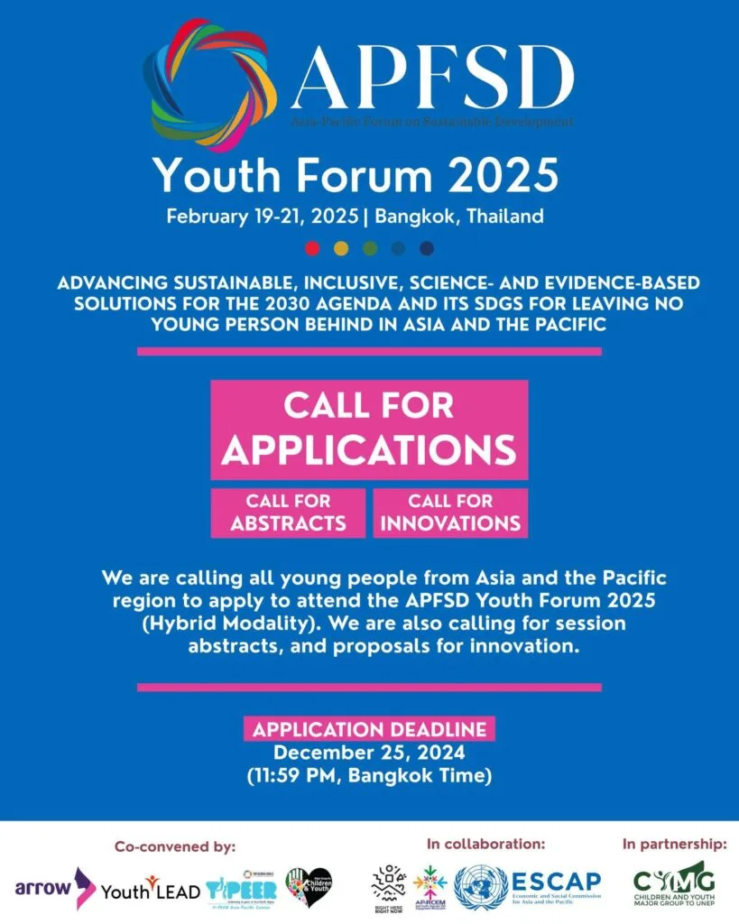 Asia-Pacific Forum for Sustainable Development (APFSD) Youth Forum 2025 – Apply Now!