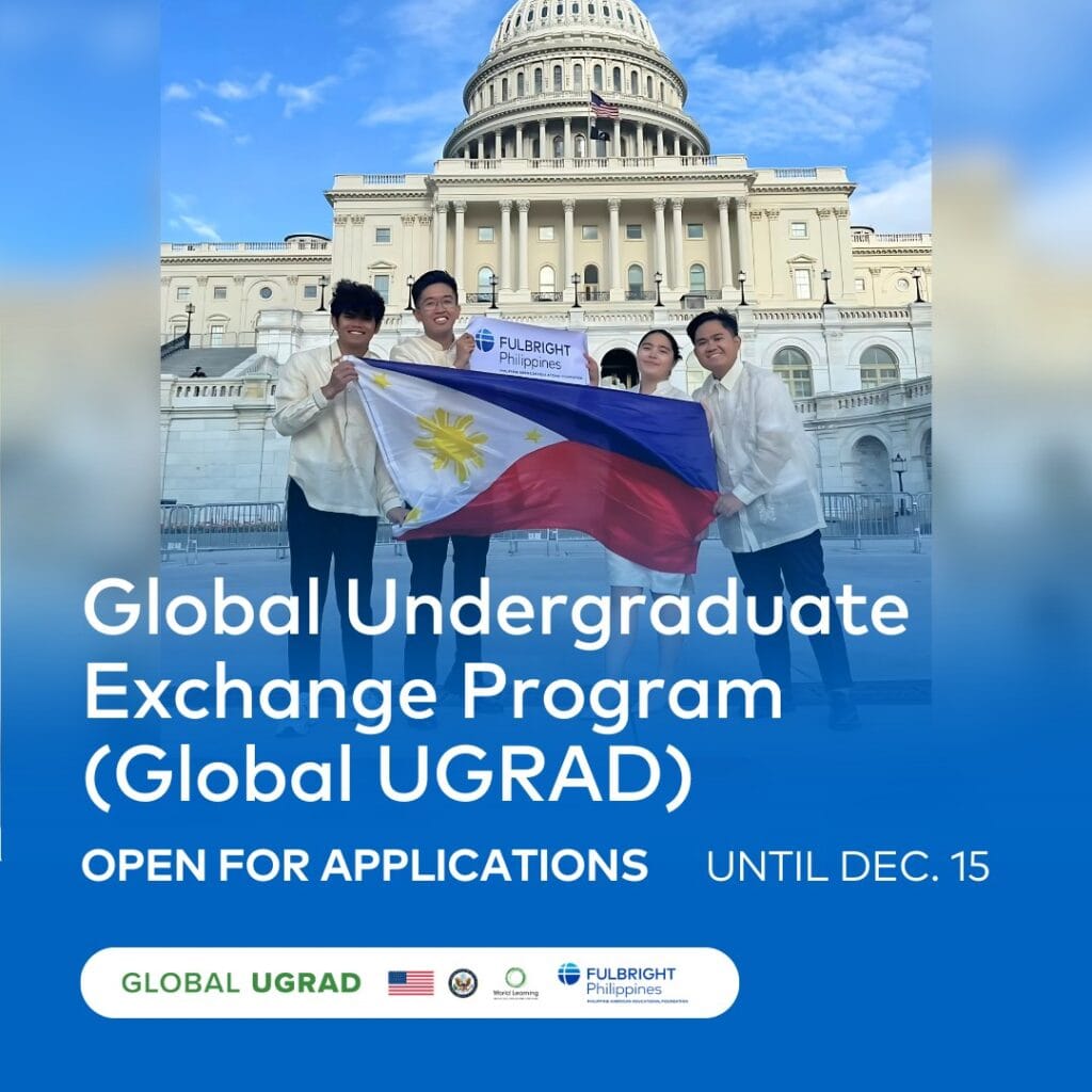 Global Undergraduate Exchange Program (Global UGRAD) – OPEN FOR APPLICATIONS UNTIL DEC. 15