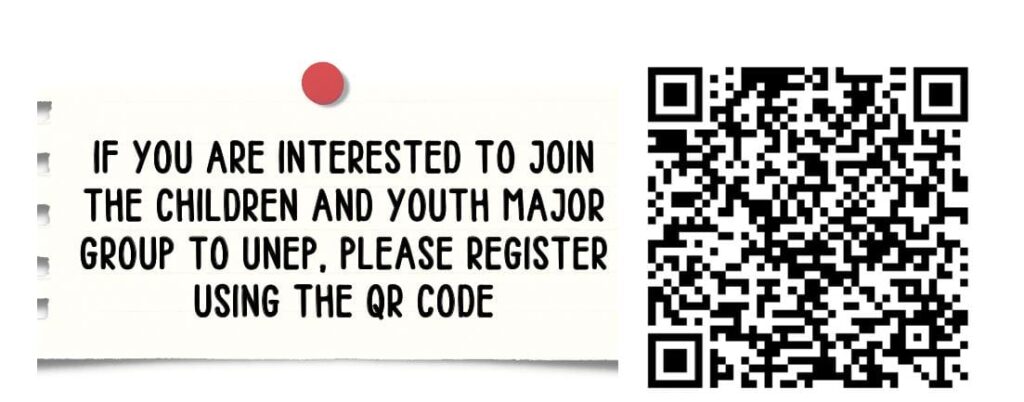 Join the UNEP Children and Youth Major Group! Register Now to Connect, Advocate, and Engage!