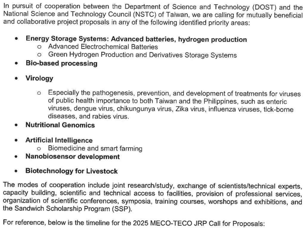 Call for Proposals: 2025 MECO-TECO Joint Research Program
