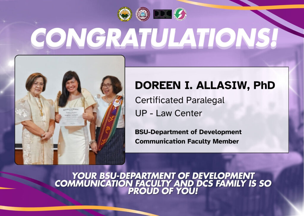 News and Events 131 CONGRATULATIONS Dr. Doreen I. Allasiw