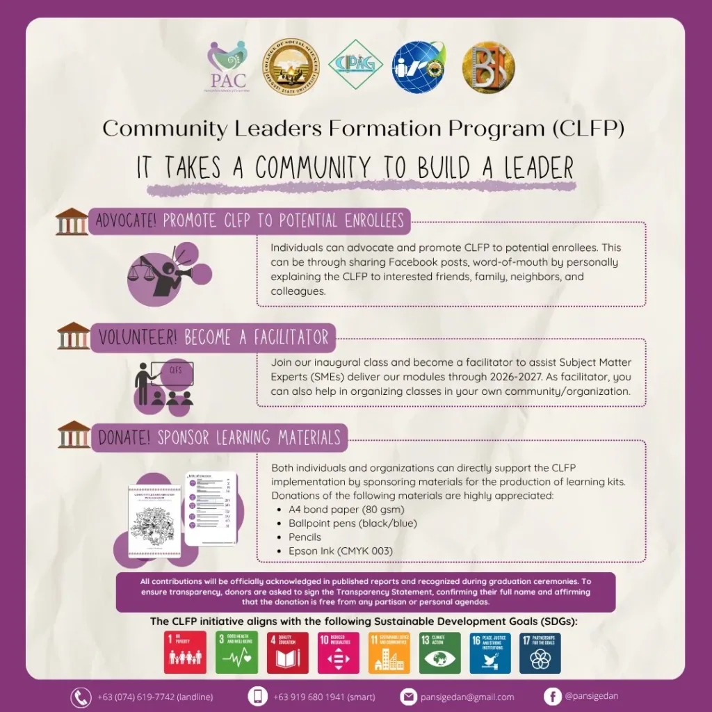 News and Events 74 Community Leaders Formation Program (CLFP): IT TAKES A COMMUNITY TO BUILD A LEADER