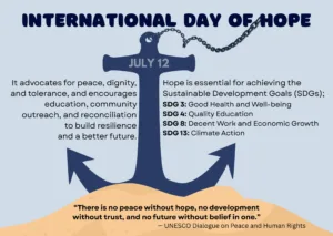 Sustainable Development Goals 166 🕊️ Taking a moment to mark the International Day of Hope. 🌿