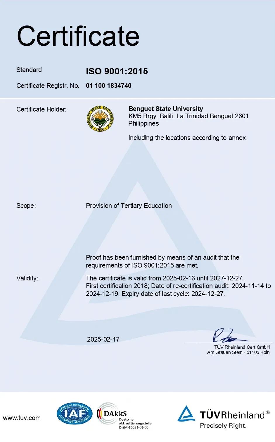 University Profile 49 ISO Certificates 1 page 0001