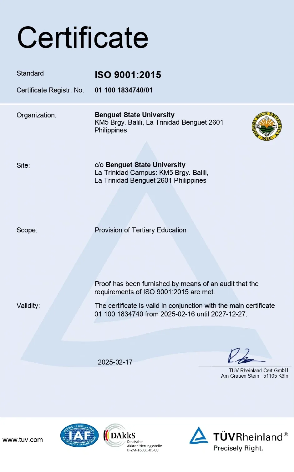 University Profile 48 ISO Certificates 1 page 0003