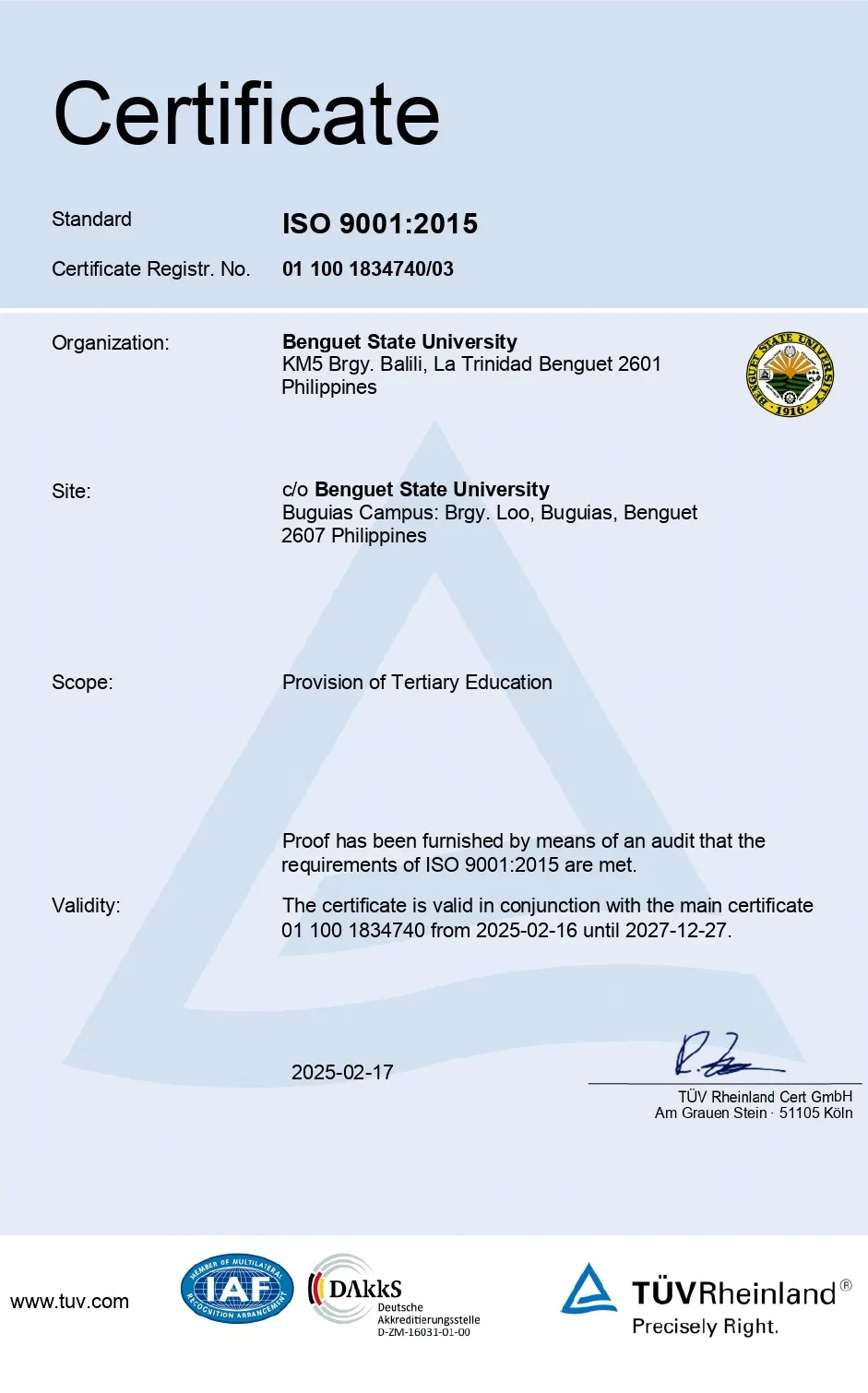 University Profile 46 ISO Certificates 1 page 0005