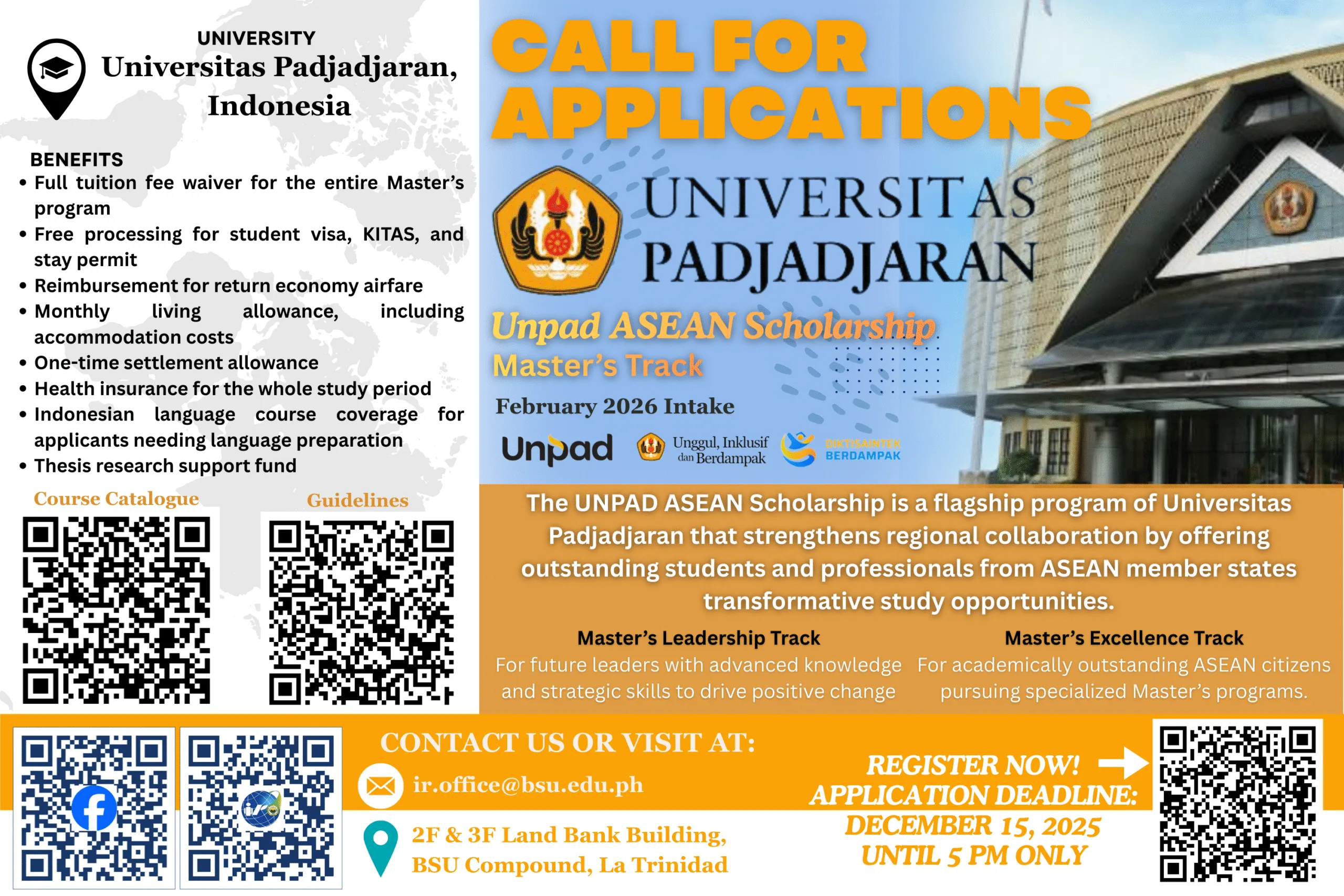 CALL FOR APPLICATION – Unpad ASEAN Scholarship 2025