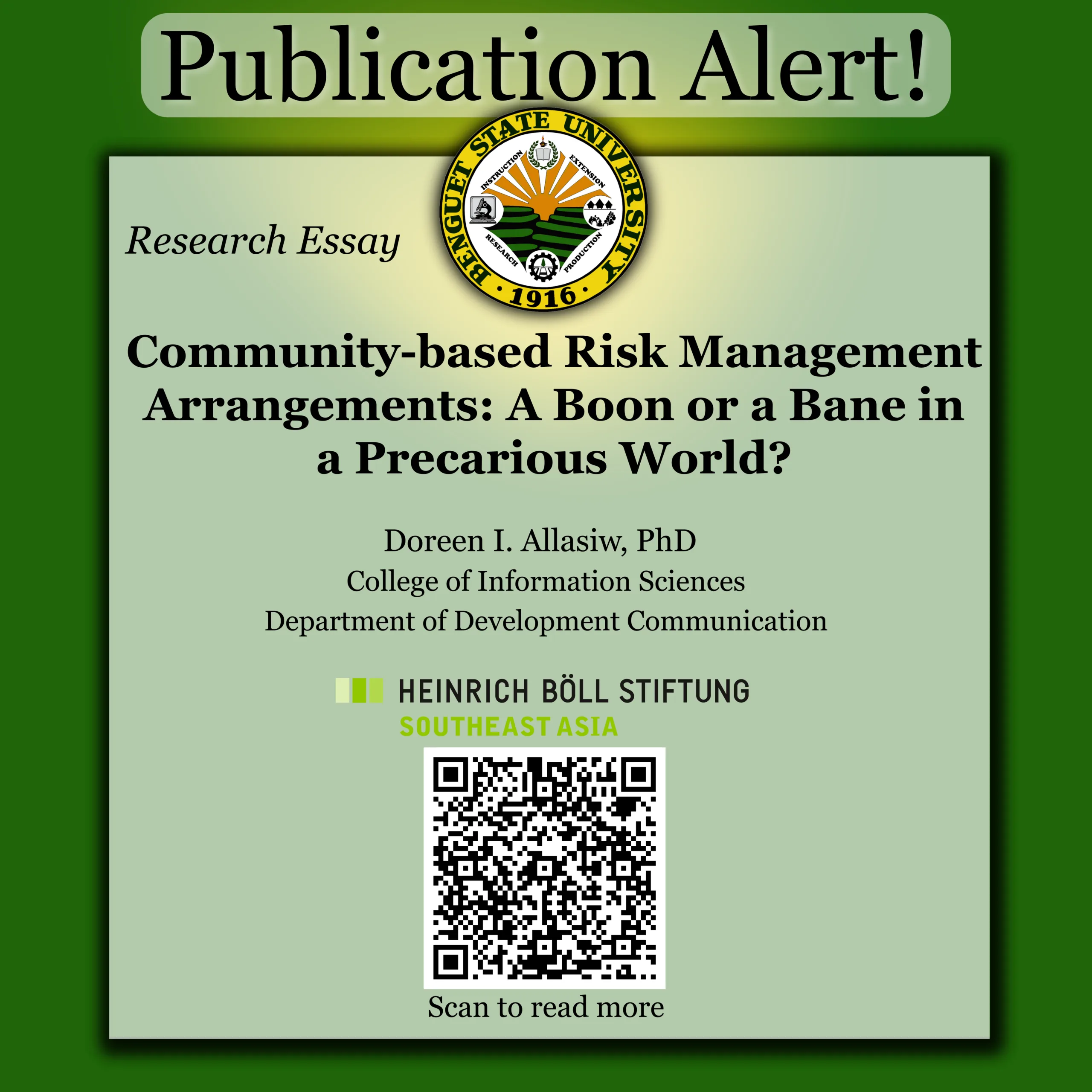 NEW PUBLICATION ALERT!: RESEARCH ESSAY