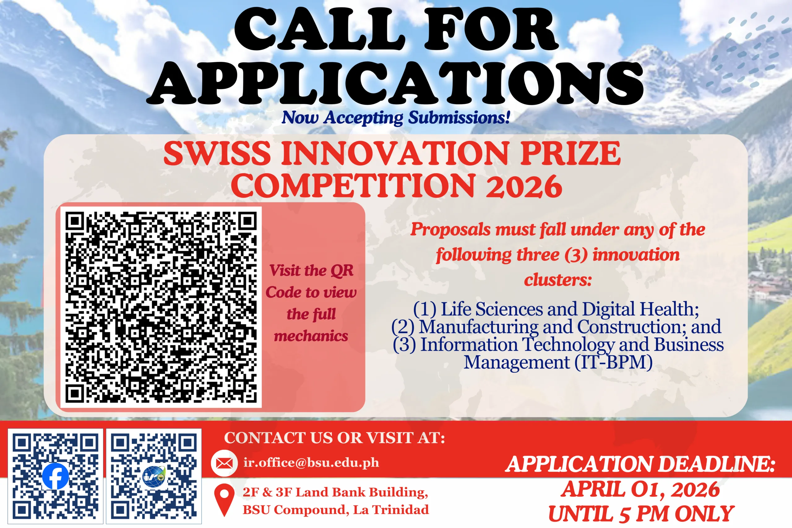 CALL FOR APPLICATIONS – SWISS INNOVATION PRIZE COMPETITION 2026