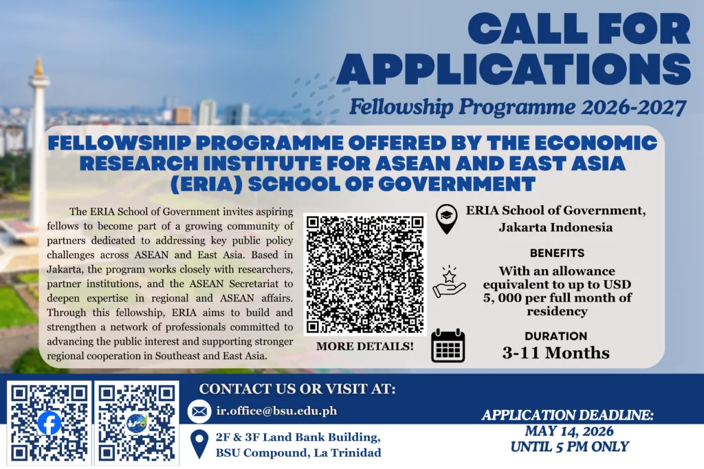 📢Call for Applications: ERIA School of Government Fellowship 2026–2027
