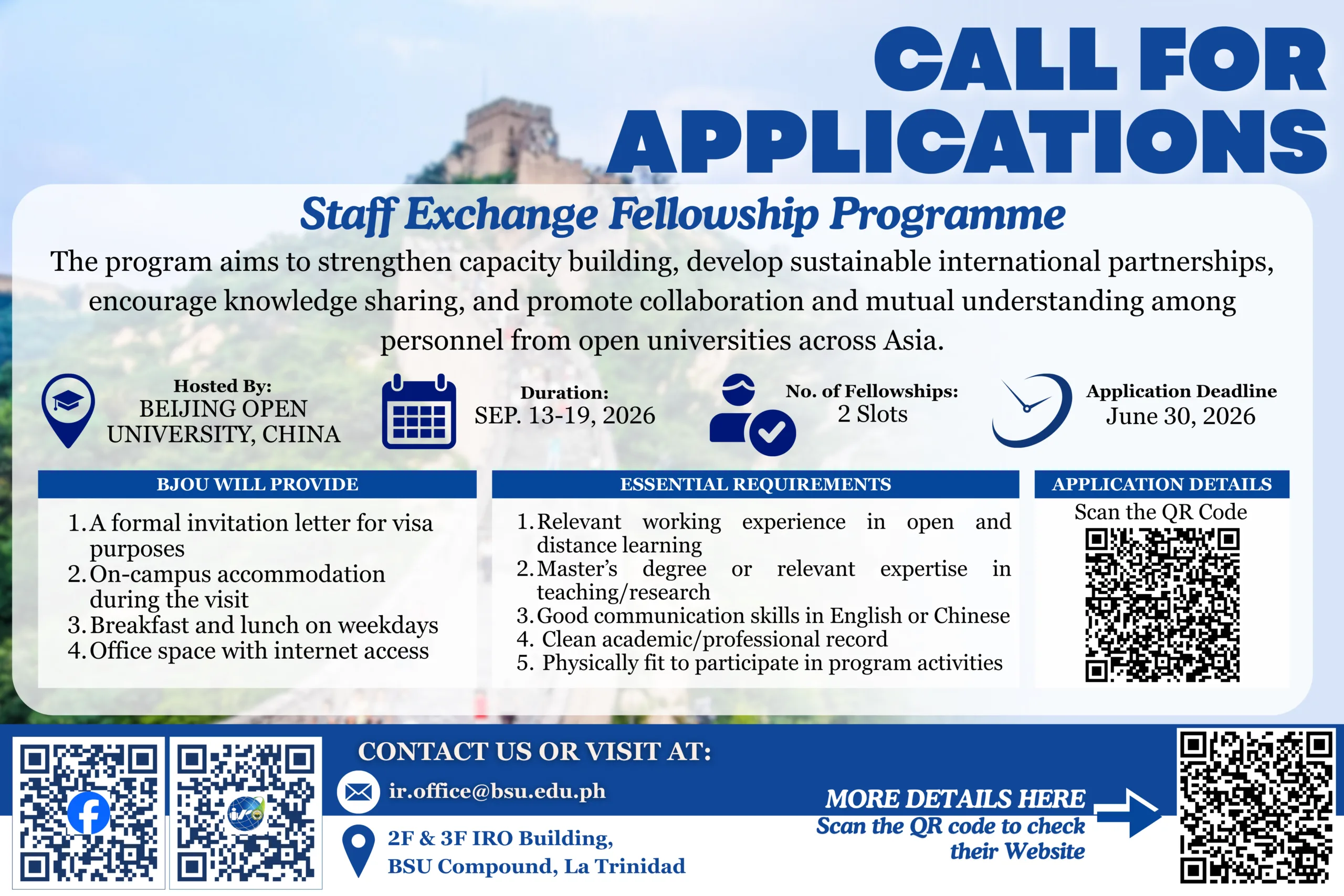 📢 CALL FOR APPLICATIONS - AAOU 2026 Inter-university Staff Exchange Fellowship 163 CALL FOR APPLICATION SCHOLARSHIP 3 scaled