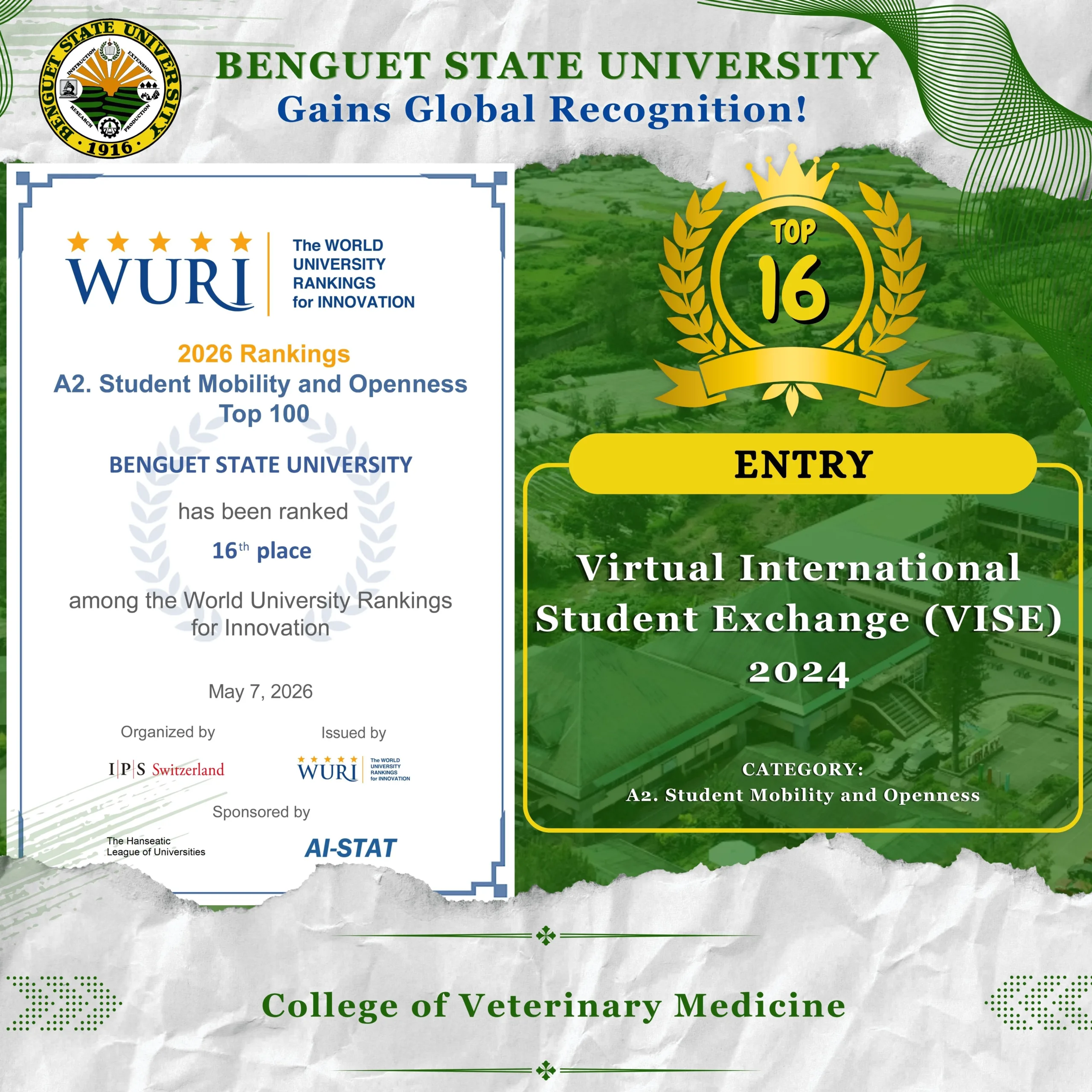BENGUET STATE UNIVERSITY WURI RANKINGS 2026