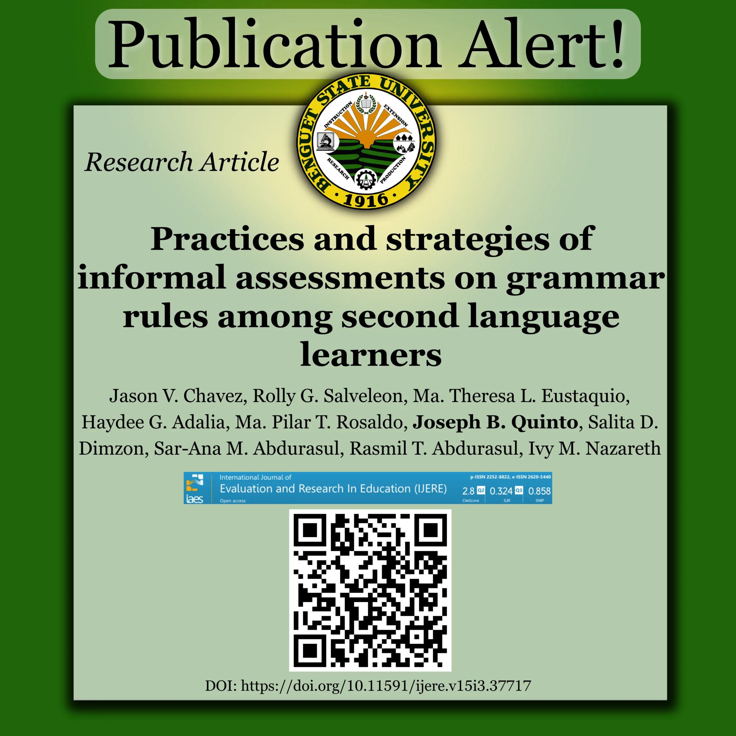 NEW PUBLICATION ALERT!: RESEARCH ARTICLE 236 QUINTO 2 scaled