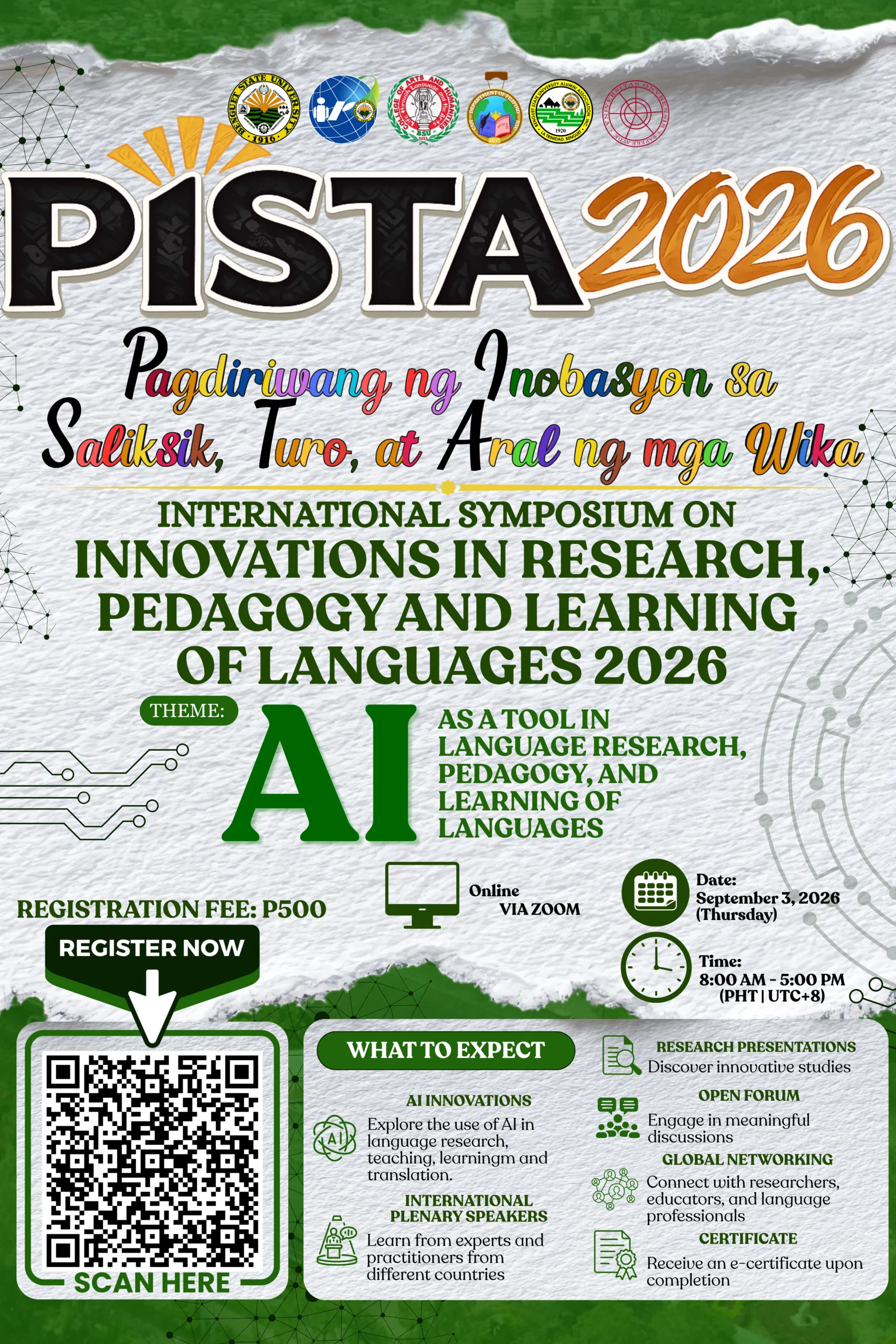 𝐏𝐈𝐒𝐓𝐀 𝟐𝟎𝟐𝟔: Pagdiriwang ng Inobasyon sa Saliksik, Turo, at Aral ng mga Wika 2026