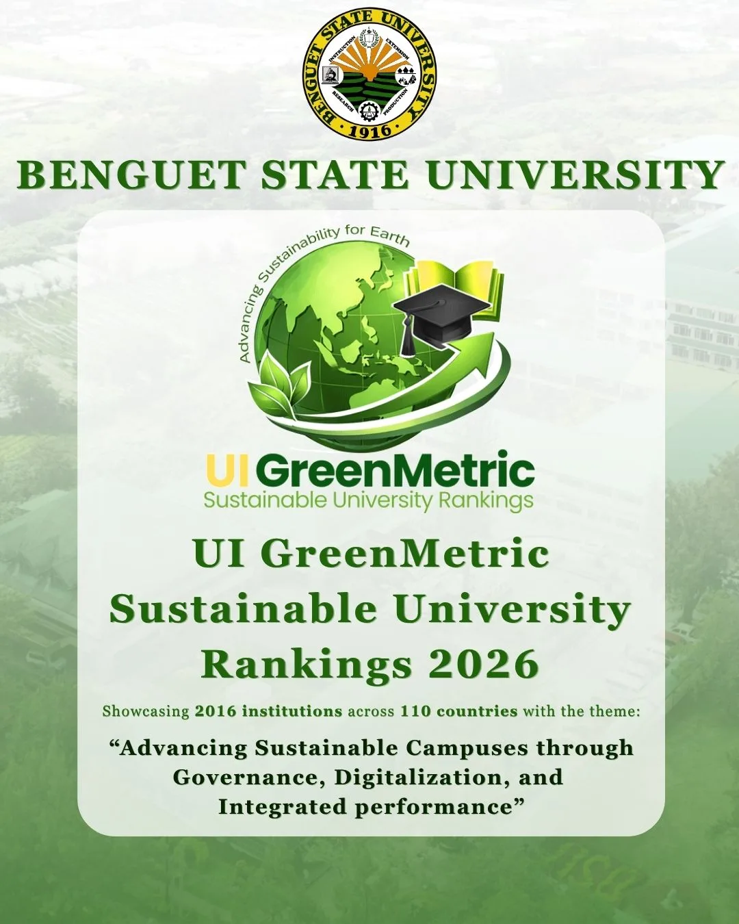 Benguet State University Rises to 558th Globally, 22nd in the Philippines, and 3rd in CAR
